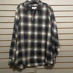 R Country XXL Mens Plaid Flannel Shirt Long Sleeve Button Front Casual